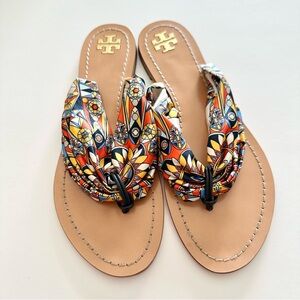 Tory Burch Leather & Silk sandals Size 8